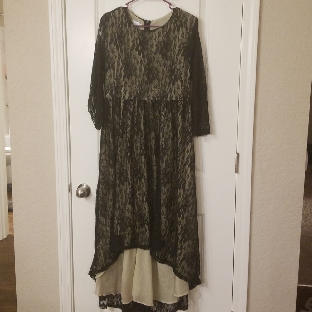 Black High Low Lace Dress